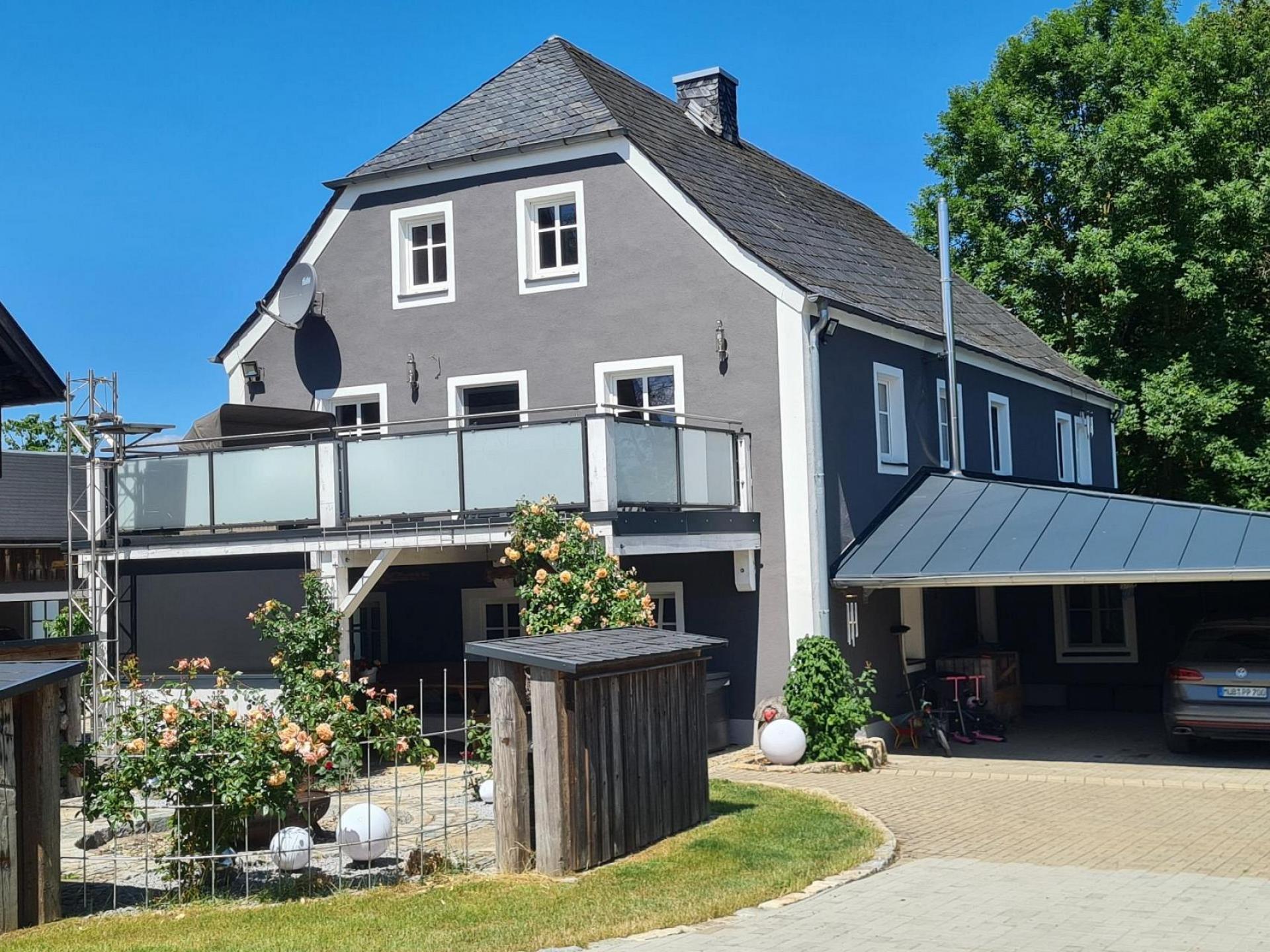Blick zur überdachte